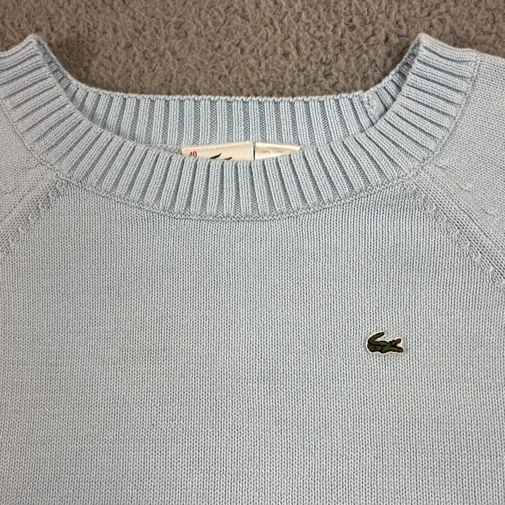 Lacoste Light Blue Cotton Croc Logo Long Sleeve Sweater Women US Size‎ M (EU/8)